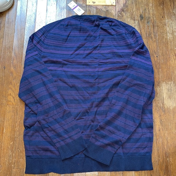 Men’s Alfani V neck Purple Striped Sweater Macys - Picture 6 of 6